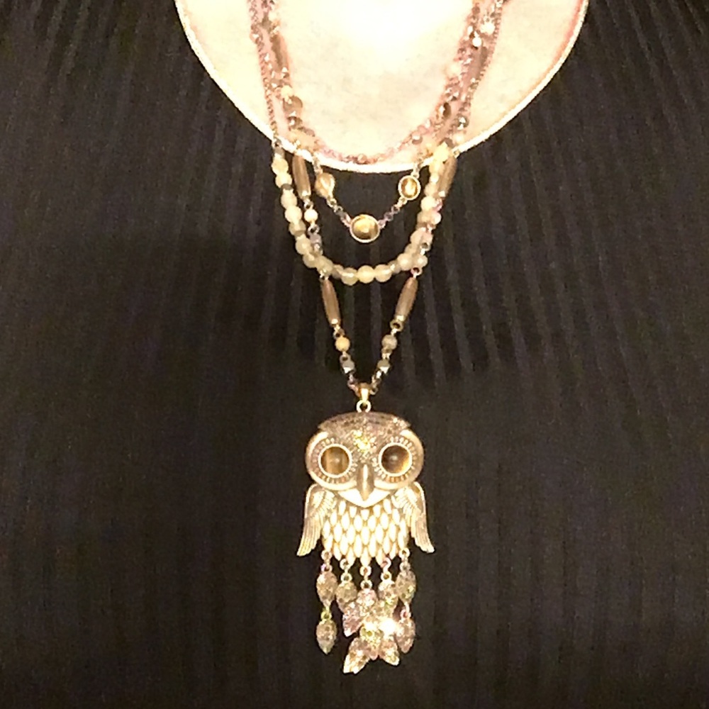 Fun Lucky Brand owl multi-strand necklace